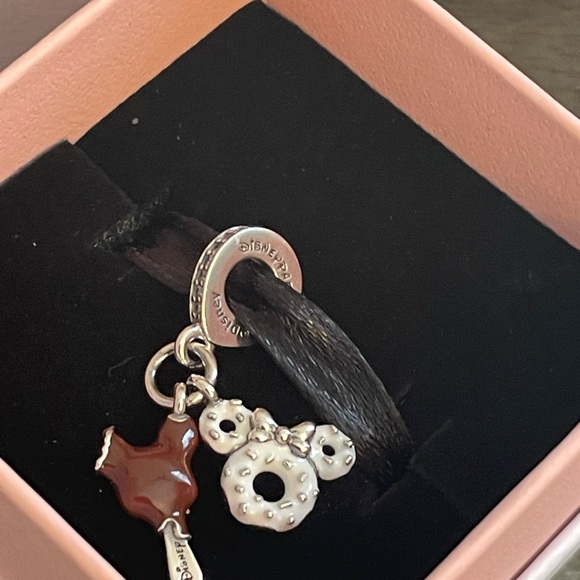 Disney Parks Ice Cream Bar Mickey & Minnie Donut Pandora Charm - Picture 7 of 8